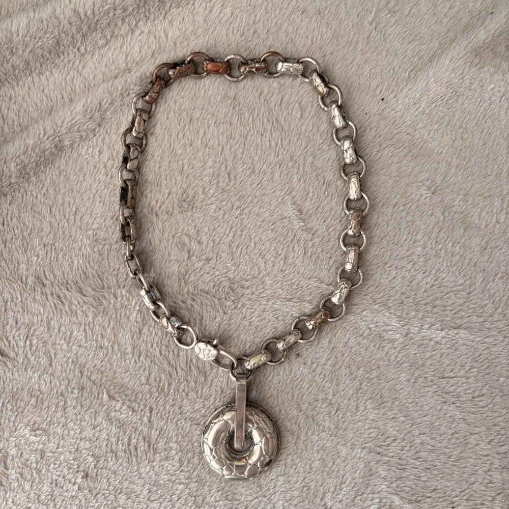 Vintage Artisan John Hardy Inspired Hammered Silver Tone Necklace 15
